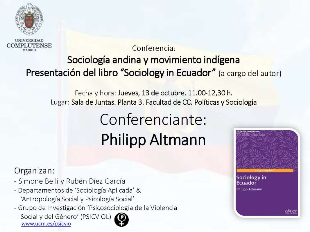 Conferencia de Philip Altman, Sociología andina y movimiento indígena. Presentación del libro “Sociology in Ecuador” - 1